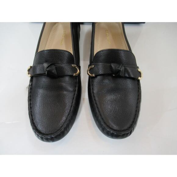 Women's Cole Haan Evelyn Bow Driver Moccasin Loafer Shoes Leather Black Size 9 - Picture 4 of 9